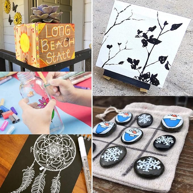 Red Marker Paint Pens - 6 Pack Acrylic Red Permanent Marker, 0.7mm Extra Fine Tip Paint Pen for Art projects, Drawing, Rock Painting, Stone, Ceramic, Glass, Wood, Plastic, Metal, Canvas DIY Crafts