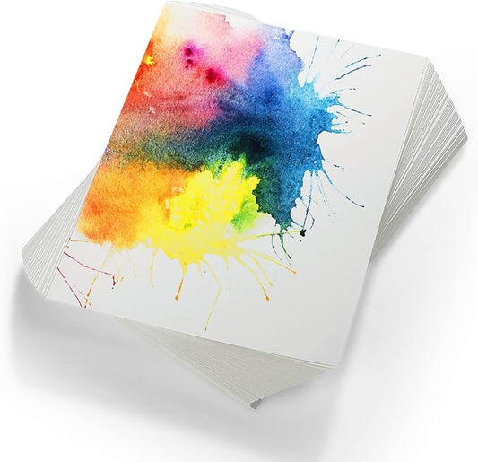 TaoBary 300 Pcs Watercolor Paper Sheet Bulk White Cold Press Paper Pack 110 lb 230 GSM Sketch Painting Watercolor Pad for Watercolorist Beginning Artists Adults Drawing Craft(5 x 7 Inch,230 GSM)
