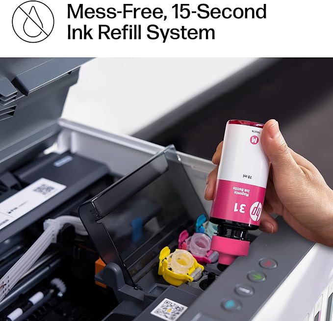 HP Smart Tank 6001 Wireless All-in-One Ink Tank Printer, Scanner, Copier with 2 years of ink included, Best-for-home, Cartridge-free Refillable, AI-enabled (2H0B9A)