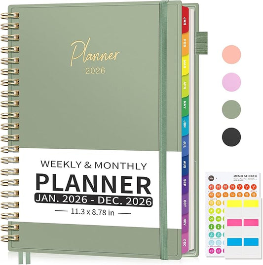 EMSHOI 2026 Appointment Book, A4 15-Minute Hourly Planner, JAN 2026 - DEC 2026, Daily Weekly Monthly, 100GSM Thick Paper, PVC Cover, Colorful Tabs - for Work, School, Salon Scheduling