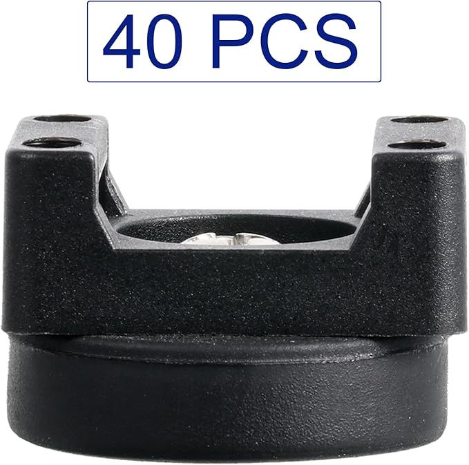 Yookeer 40 Pcs Magnetic Zip Tie Mount Base Black Magnetic Cable Clips Wire Holder Multipurpose Cable Ties Management Base Electrical Supplies for Wire (22 mm)