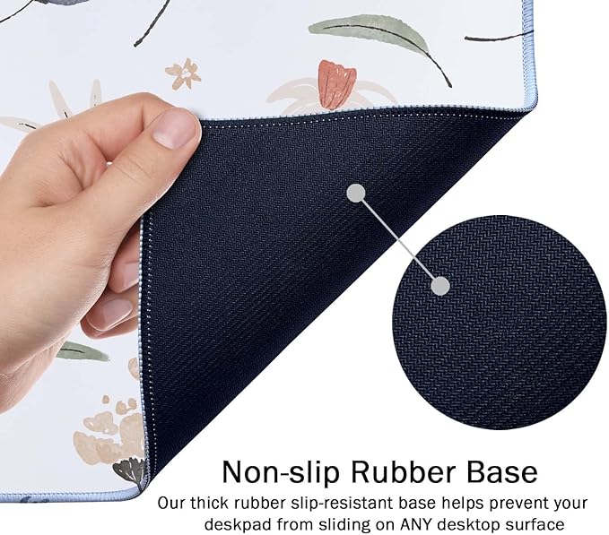 SSOIU Extra Large Flowers Desk Mat, Cute XXL Gaming Mouse Pad 35.5" X 15.7"