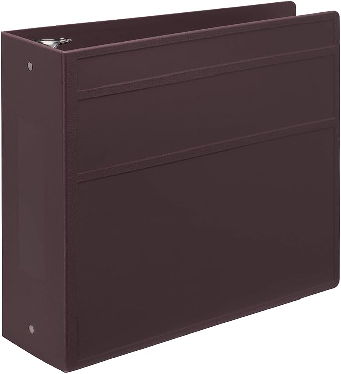 Carstens 4-Inch Heavy Duty 3-Ring Binder - Side Opening, Plum, Durable Plastic, Precision No-Gap Rings, Waterproof Cover, No Pockets, Holds 600 Letter Sheets, BPA-Free Made in USA (1841-3R)