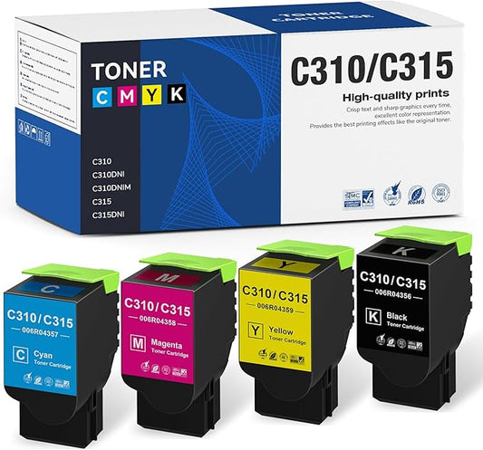C310 C315 Toner Cartridge Replacement for Xerox C310 C315 Toner (006R04356 006R04357 006R04358 006R04359) Compatible with Xerox C310 C315 C310DNI C310DNIM C315DNI Printer 4-Pack