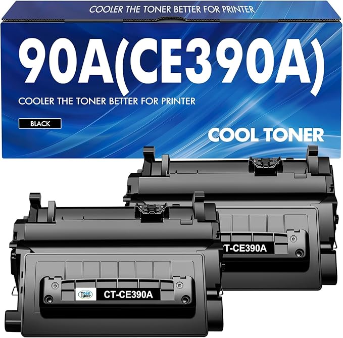 CE390A 90A Black Toner Cartridge 2 Pack Compatible Replacement for HP 90A CE390A 90X CE390X for HP Laserjet Enterprise 600 M601 M602 M603 M4555 MFP M602x M602n M603dn Printer Ink