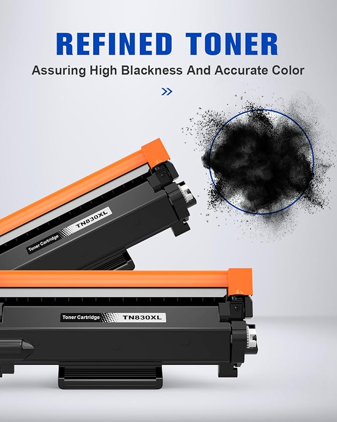 TN830XL Black Toner Cartridges Compatible for Brother TN-830XL TN 830 Toner Cartridges Work for Brother HL-L2460DW DCP-L2640DW HL-L2405W HL-L2420DW HL-L2465DW MFC-L2820DW Printer | Black - 2 Pack