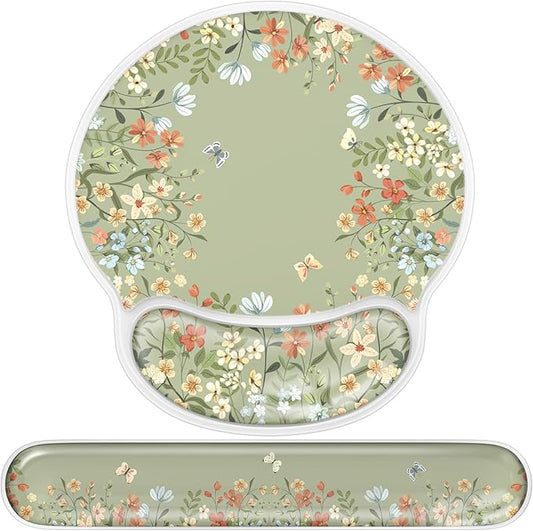 iCasso Gel Wrist Rest for Keyboard and Mouse,Ergonomic Mouse Pad Wrist Support for Typing Pain Relief,Silicone Keyboard Cushion Hand Arm,Cute Computer Wrist Rest for Women Girl