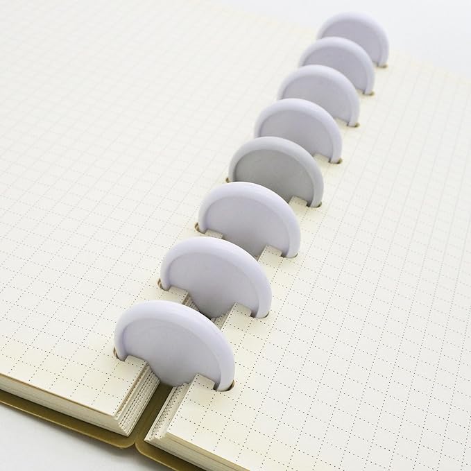 100pcs Discbound Notebook Discs DIY Planner Accessories fits for Tul,Levenger,Arc,Happy Planner,Talia(White,1.1inch/28mm)