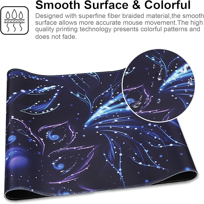 XXL Gaming Mouse Pad 35.4x15.7 Professional Large Mouse Pad & Computer Game Mouse Mat-90x40 Flowershape