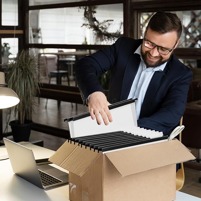 15 Pieces Clear Hanging File Folders Letter Size with Tabs and Inserts Poly Hanging Document Folder 9.5x11inch Filing Cabinet Folders Hanging Hanging Paper Folder for File Cabinet Medical Charts