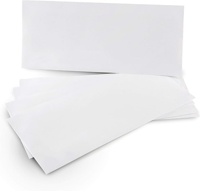 Aimoh 500#10 Custom Printed Security Tinted Self-Seal Envelopes - Personalized with Logo and Address/Return Address Imprinted -Size 4-1/8 X 9-1/2" -White -24 LB -Box of 500 Count (7-34010-500)