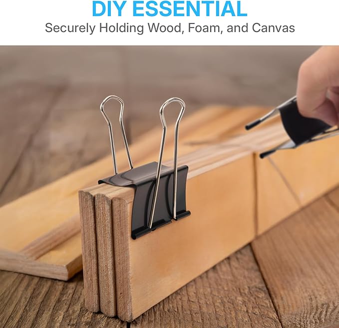 OWLKELA 3 Inch (12 Pcs) Jumbo Binder Clips, Extra Large Black Paper Clamps for Home, School and Office Supplies