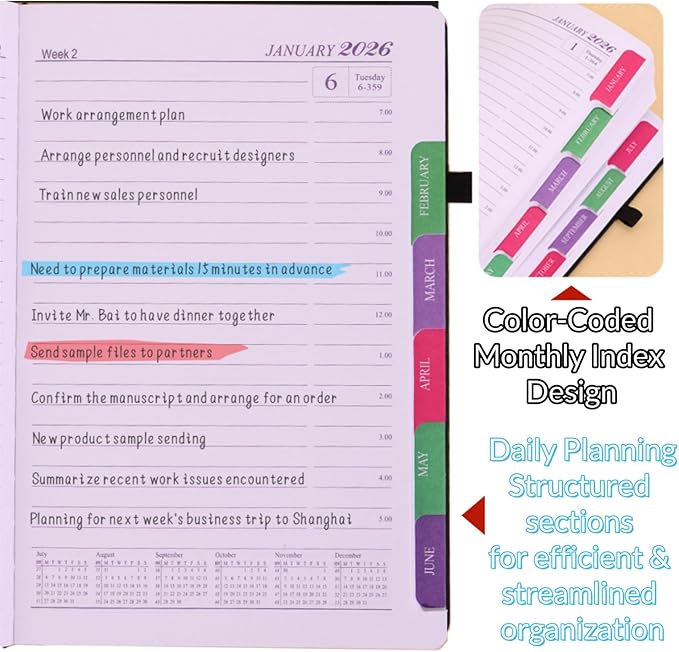 Customizable 2026 Daily Planner - Add Your Design/Logo/Text/Photo, Day a Page Personalized Journal with Multiple Colors Hardcover, Custom Agenda Book for Productivity & Organization, Purple
