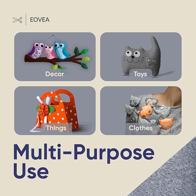 EOVEA | Acrylic Felt Fabric by The Yard - Non-Stiff, Soft Material - 72" Wide - 1.6mm Thick Felt Sheets for DIY Crafts, Sewing, Upholstery, Cushion, PaddingCharcoal Grey, 5 Yard