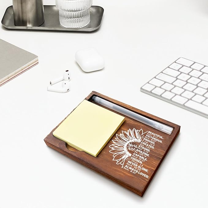 Christian Bible Verse Sticky Note Holder, Religious Note Holder, Christian Encouragement Inspirational Gifts for Women, Men, Coworkers, Friends, Self-Stick Note Pad Holders WPP21