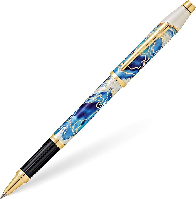 Cross Wanderlust Refillable Rollerball Pen Presented in a Luxury Gift Box - Medium Point, Black Ink,