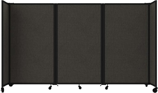 Versare Room Divider 360 Portable Wall Partition | Folding Panels | Large Freestanding Divider | Locking Wheels | Temporary Room Separator