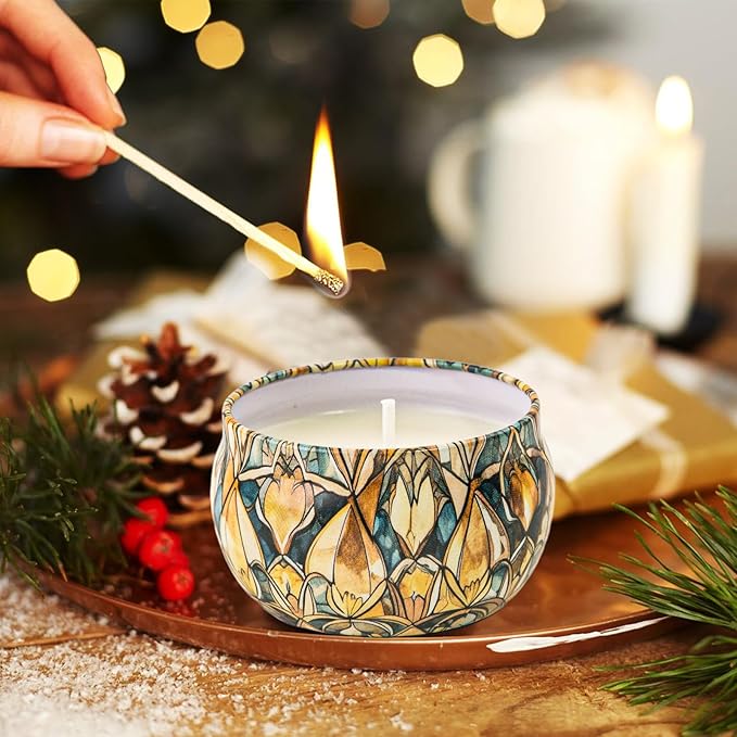 12 Pack Christmas Candles for Women Men: Long Lasting Winter Candle Set, Holiday Scented Candles for Home Scented, Soy Candle Gift Set for Bath Meditation Relaxing, Birthday Christmas Gifts Home Decor