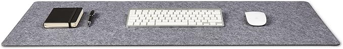 Premium Felt Desk Mat | Large 15.75" x 36" | Multifunctional Desk Pad for Home Office | Mid Gray