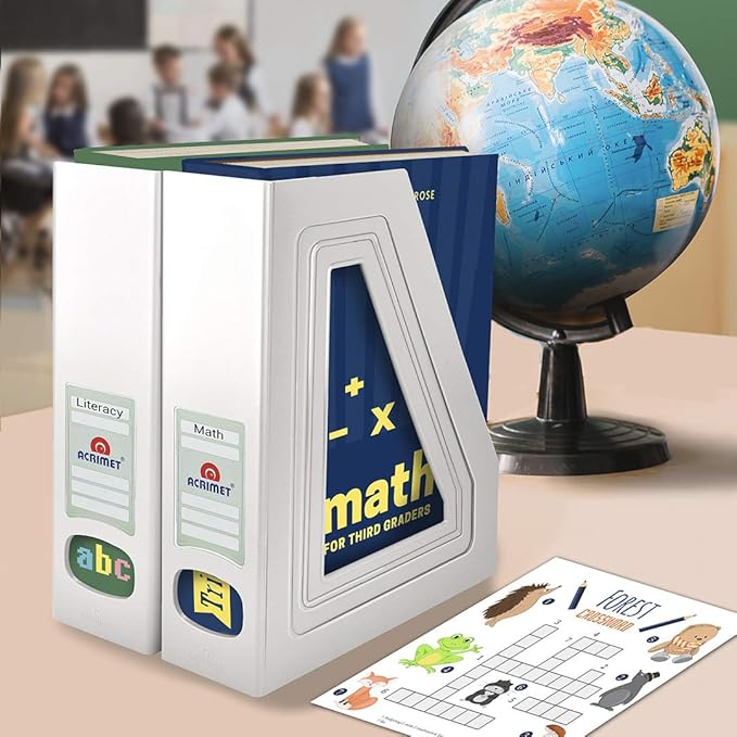 Acrimet Magazine File Holder, Durable Rack, Space-Saving Organizer (Plastic) (White Color) (2 pack)