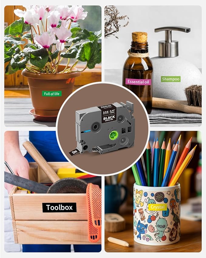 6X 12mm 0.47" Multi-Colored Label Tape Compatible for Brother P Touch Label Maker Tape Tze Tz 12mm 0.47 Ribbon Laminated Tz Colored Refills for PT-D220 D210 H110 1000 1280 D400, 1/2" x 26.2'