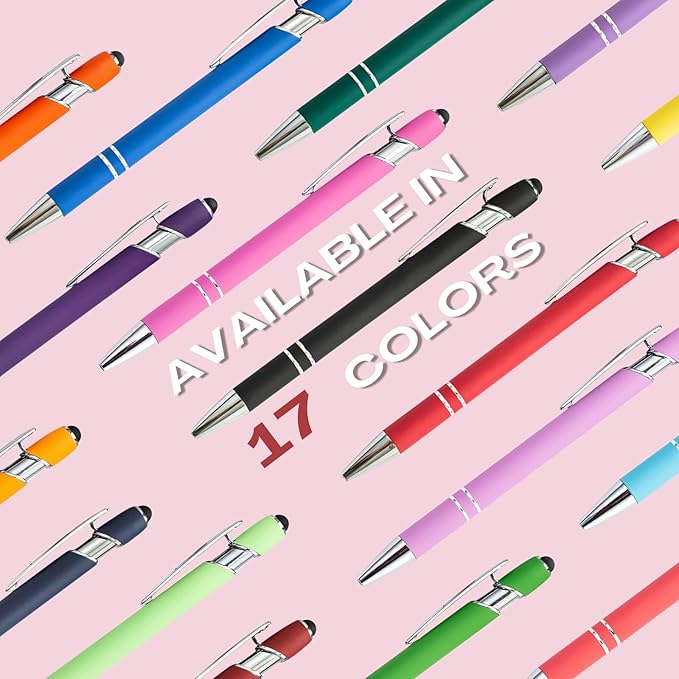 Personalized Custom Pens in Bulk – Engraved Black Ink Ballpoint Pens for Business Gifts, Customizable Writing Pens for Men and Women(Silver)