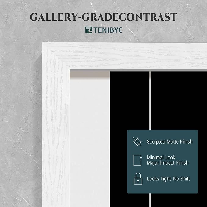 18 x 24 Poster Frame Set of 4, White Wood Picture Frame, Display Pictures, Posters and Puzzles, Horizontal or Vertical Wall Hanging