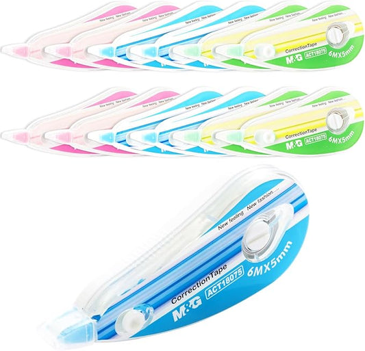 M&G 12 pack Correction Tape，19.7 feet correction tape, Easy to Use Applicator for Instant Corrections, Study Supplies and Office Products