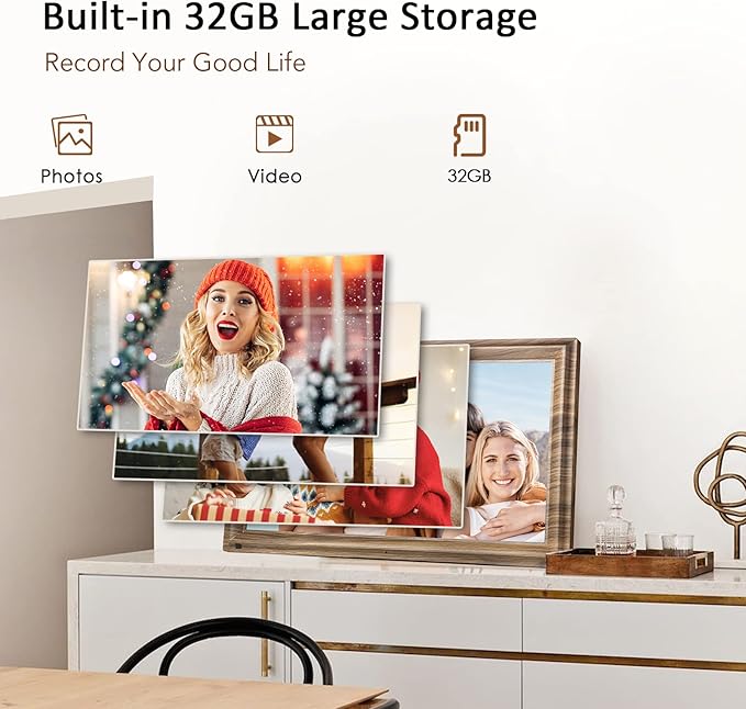 16 Inch Large Digital Picture Frame, Canupdog Digital Photo Frame with 32GB Storage Wall Mountable, Auto-Rotate, Motion Sensor Share Photo Video via App
