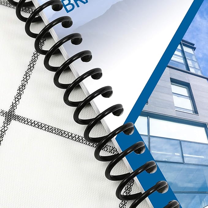 Rayson 1-1/8" Plastic Spiral Binding Coil, 240 Sheets Capacity, 4:1 Pitch 28.6mm Black Coil Binding Spines for Business and Educational Purposes, 50 Pack