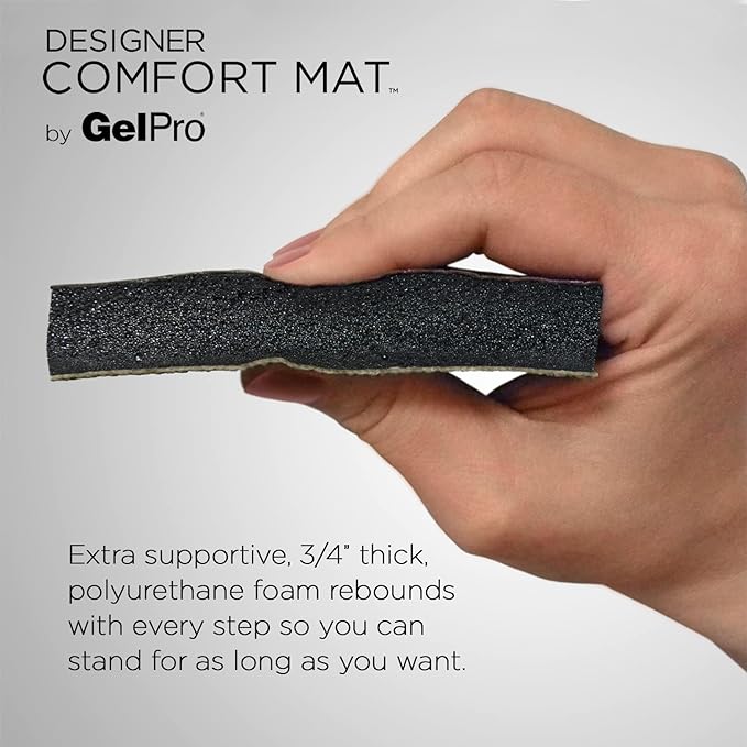 GelPro NewLife Designer Comfort Ergo-Foam Anti-Fatigue Kitchen Floor Mat, 20"x32", Leather Grain Jet