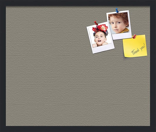 PinPix 24x20 Inch Cork Bulletin Board. This Decorative Framed Pin Board Comes with Pewter Design and a Satin Black Frame. Ideal for Home Office Decor or Message Board (PinPix-1812)