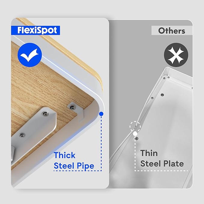 FLEXISPOT Comhar Electric Standing Desk with Drawer Desktop & Adjustable Frame w/USB Charge Ports (Bamboo-Look Laminate/Black, Wood)