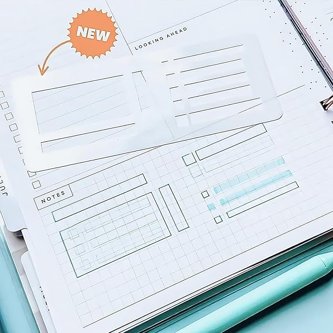 3 Pack Stencils Drafting Tools, Handmade Flexible Record Template, Reusable Templates Planner Stencils for Journaling Checklists Boxes Lines & Daily Planning (#B)