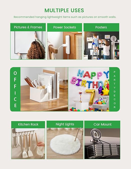 Double Sided Tape Heavy Duty, 16.4 FT Double Sided Mounting Tape, Clear & Tough Two Sided Nano Tape, Removable Picture Hanging Strips for Wall, Poster, Carpet,Balloon Home Outdoor