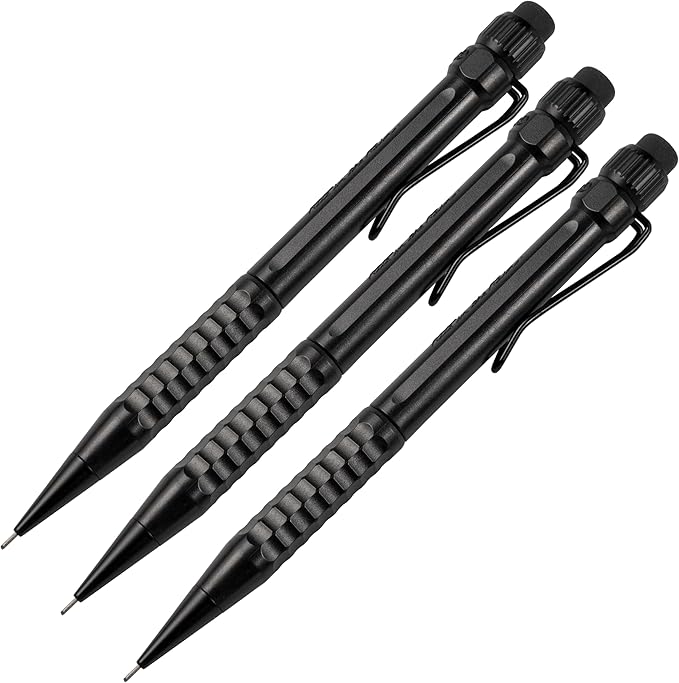 Rite in the Rain Weatherproof Mechanical Twist Pencil, Black Barrel, 0.9mm Black Lead, 3 Pack (No. BK9-3)