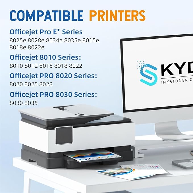 910XL Ink for 910XL Ink Cartridges Combo Pack Replacement Work with OfficeJet 8015e 8022e 8010 8022 OfficeJet Pro 8025e 8028e 8035e 8020 8025 8028 8030 8035 Printers 4 Pack (Black Cyan Magenta Yellow)