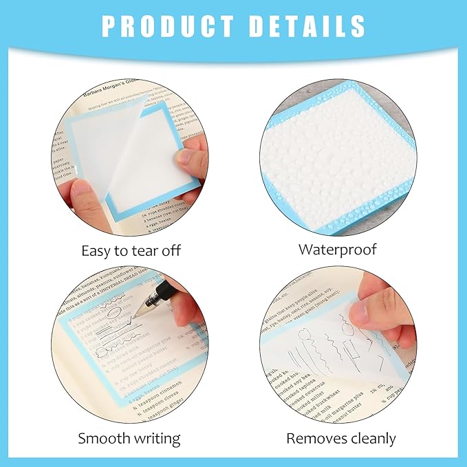 5pcs Sparkle Sticky Notes, Clear Post It Notes Pastel, Cute Self Adhesive Note Memo Pads, Small to Do List,See Through Notes, Office Supplies, Transparent Glitter Notepads Stationery