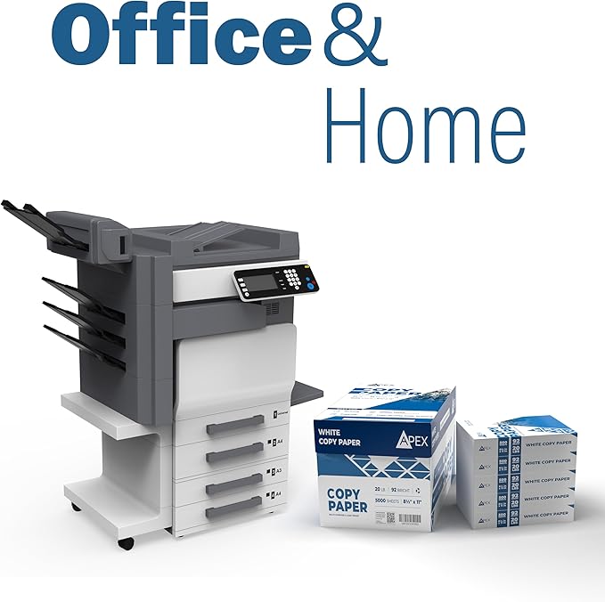 Copy Paper, Printer Paper, 20lb Multipurpose, Printer Paper 8.5 x 11 White, 92 Bright, White Paper, Office Supplies, 500 Sheets Per Ream (10 Reams Case 5000 Sheets)