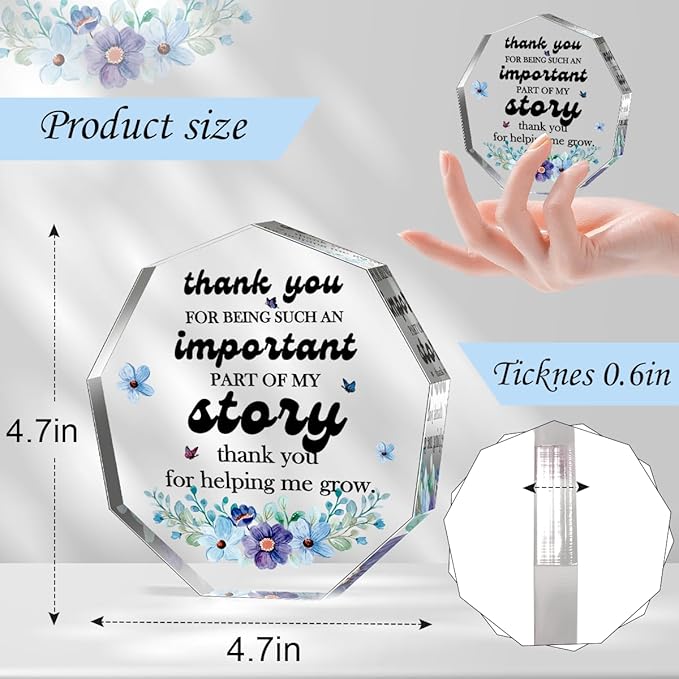 Teacher Appreciation Gifts for Women Men Teachers Day Appreciation Week Thank You Gifts Birthday Christmas Thanksgiving Gifts for Boss Leader Coworker Manager Coach Mom Teacher Acrylic Signs Plaques