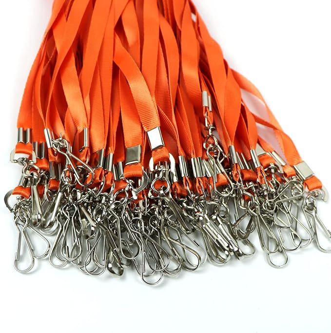 Beebel ID Badge Holder Lanyards with Waterproof Badge Card Bulk Lanyard for Name Tags Holders(Orange)