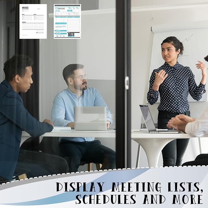 Gueevin 100 Pcs 5 x 8 Inch Self Adhesive Display Pockets Peel and Stick Clear Paper Sleeves Wall and Door Communication Clear Adhesive Sheet Protector Letter Size Plastic Sheet Protectors