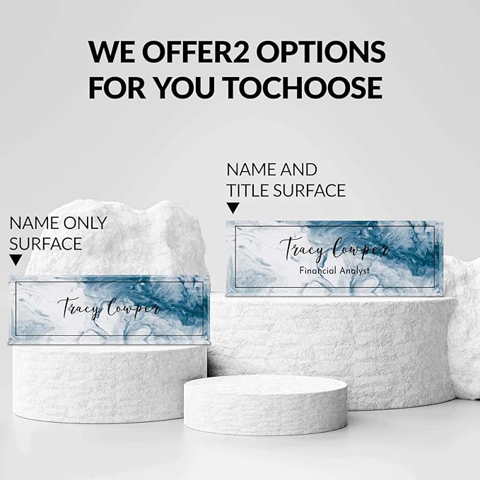 Desk Name Plate Personalized, Custom Name Plate for Desk, Acrylic Desktop Accessories, Office Gift & Decor for Women Men, Teacher Nurse Boss Employee Appreciation Gifts