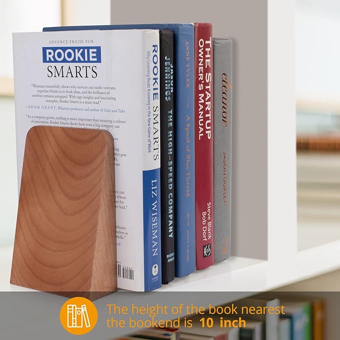 Wood Handmade Heavy Duty Bookends for Shelves Decorative Book Ends to Hold Books for Office