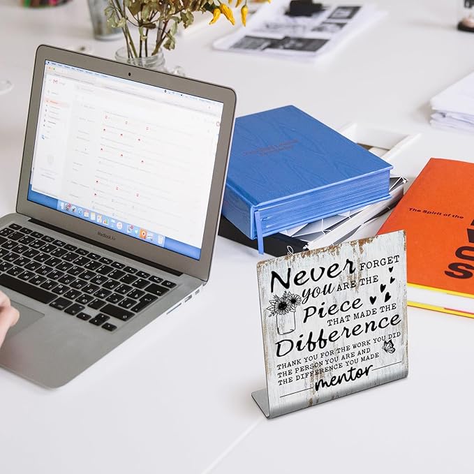 TRCENDE Appreciation Thank You Gifts for Mentor, Never Forget Sign Retirement Gifts, Going Away Gift For Mentor Trainer, Leaving Gift For Mentor, Home Office Sign Plaque XLK221