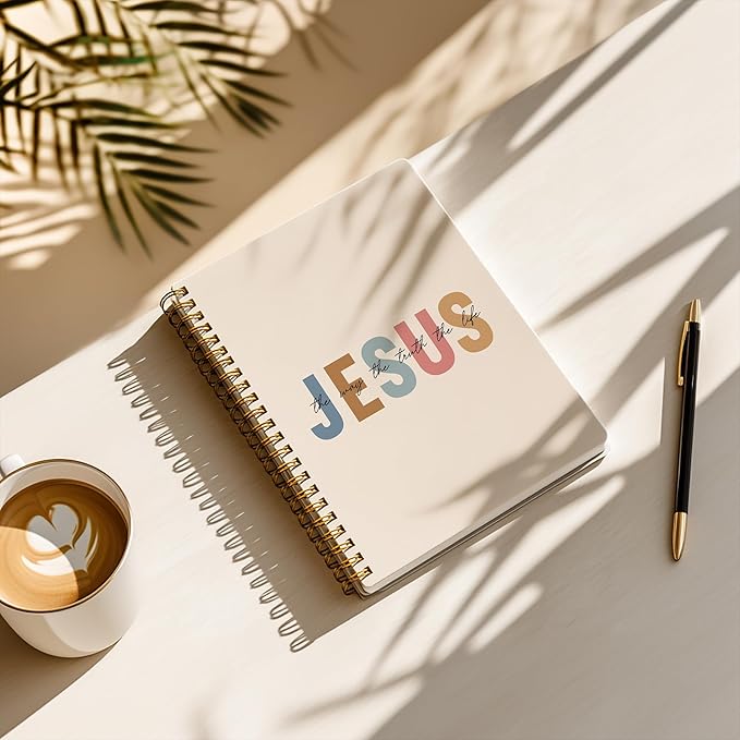 Bible Notebook, A5 Spiral Christian Journal with Floral Pink Butterfly Notebook, Bible Verse Jesus, Inspirational Notebooks for Women, Bible Study, Gift for Birthday Christmas, Office Supplies