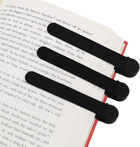 SMUK 3 Pieces Automatic Silicone Bookmarks, Page Holder Clip Bookmarks for Reading Women Men Book Lovers, Book Page Keeper Book Markers Reading Accessories Gifts