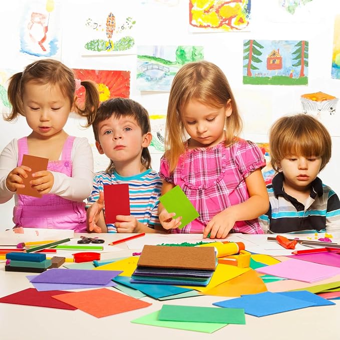 ABEJFIC 60PCS Felt Fabric Sheets Craft Kit - 4"x 4" + 4"x 6"+ 8"x 12" Assorted Colors - 1mm Thick Square Nonwoven Felt Fabric for Kids, DIY Sewing Crafts, Patchwork, School Projects, Decoration