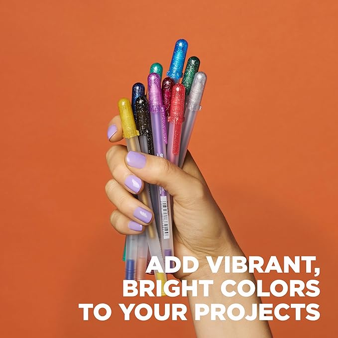 SAKURA Gelly Roll Metallic Gel Pens - Pens for Scrapbook, Journals, or Drawing - Metallic Silver Ink - Medium Line - 6 Pack