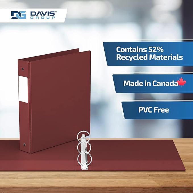 Premium Economy 6-Pack 3-Ring Binders for School or Office, Round-Ring Binders, 1.5 Inch, Burgundy